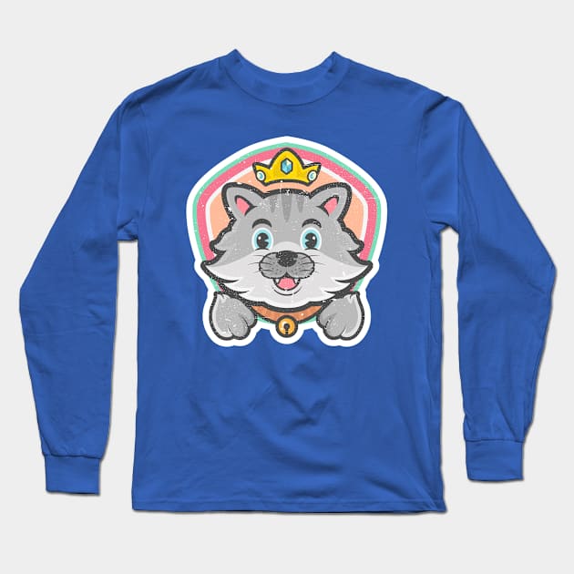 King Cat Long Sleeve T-Shirt by haloakuadit